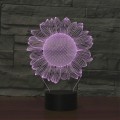 Sunflower Black Base Creative 3D LED Decorative Night Light, USB with Touch Button Version