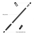 JOYROOM JR-DR01 Universal Dual-head Replaceable Silicone Tips Passive Tablet Stylus Pen (Black)