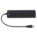 7 Ports USB 3.0 High Speed Multi Hub Expansion with Switch for PC & Laptop