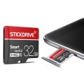 STICKDRIVE 16GB U1 White Line Red and Black TF(Micro SD) Memory Card