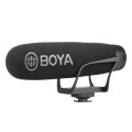BOYA BY-BM2021 Shotgun Super-Cardioid Condenser Broadcast Microphone with Windshield for Canon / Nik