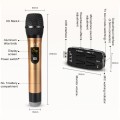 J.I.Y 2 in 1 K Song Wireless Microphones for TV PC with Audio Card USB Receiver and LED Display (Gol