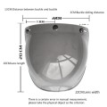 Soman Motorcycle Bubble Visor Open Face Helmet Visor Helmet Windshield Shield with Transparent Frame