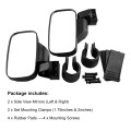 MB-MR016-BK 2 PCS Motorcycle UTV Modified Side View Mirrors for UTV with 1.75 inch and 2 inch Roll C