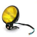 4 inch Motorcycle Black Shell Glass Retro Lamp LED Headlight Modification Accessories(Yellow)