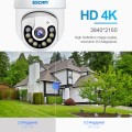 ESCAM QF800 H.265X 8MP AI Humanoid Detection Auto Tracking Waterproof WiFi IP Camera,US Plug(White)
