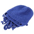 Amurleopard Unisex Barbarian Knit Beanie Octopus Tentacle Cap Winter Warm Face Mask Crochet Hat(Dark
