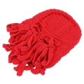 Amurleopard Unisex Barbarian Knit Beanie Octopus Tentacle Cap Winter Warm Face Mask Crochet Hat(Red)