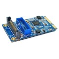 MINI PCI-E to USB 3.0 Front 19 Pin Desktop PC Expansion Card (Blue)