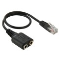 Dual 3.5mm Female to RJ9 PC / Mobile Phones Headset to Office Phone Adapter Convertor Cable, Length: