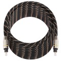 15m OD6.0mm Gold Plated Metal Head Woven Net Line Toslink Male to Male Digital Optical Audio Cable