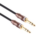 EMK 6.35mm Male to Male 4 Section Gold-plated Plug Cotton Braided Audio Cable for Guitar Amplifier M