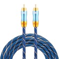 EMK 8mm RCA Male to 6mm RCA Male Gold-plated Plug Grid Nylon Braided Audio Coaxial Cable for Speaker