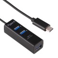 2 in 1 USB 3.1 USB-C / Type-C to USB 2.0 COMBO 3 Ports HUB + TF Card Reader(Black)