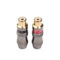 REXLIS TR026-1 2 PCS RCA Female Plug Audio Jack Gold Plated Adapter for DIY Audio Cable & Video cabl