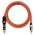 EMK TZ/A 1.5m OD8.0mm Gold Plated Metal Head RCA to RCA Plug Digital Coaxial Interconnect Cable Audi