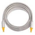 EMK 5m OD4.0mm Gold Plated Metal Head Woven Line Toslink Male to Male Digital Optical Audio Cable(Si