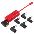 Laptop Power Adapter 65W USB-C / Type-C Converter to 6 in 1 Power Adapter (Red)