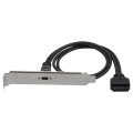 50cm USB-C / Type-C Female to USB 3.0 Motherboard 20 Pin Female Panel Expansion Bracket Mount Cable