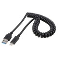 1.5m High Speed USB 3.0 Male to USB-C / Type-C Male Retractable Spring Extension Cable