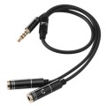2 x 3.5mm Female to 3.5mm Male Adapter Cable(Black)