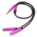 2 x 3.5mm Female to 3.5mm Male Adapter Cable(Rose Red)