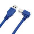 USB 3.0 A Male to Right 90 Degrees Angle USB 3.0 Type-B Male High Speed Printer Cable, Cable Length: