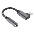 TA14 USB-C / Type-C Male to 3.5mm Audio Female Elbow Earphone Adapter (Grey)