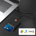 Rcoketek CR301 Smart CAC Card Reader USB 2.0 Bank Card SIM Card Tax Reader (Black)