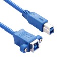 50cm USB 3.0 B Female to B Male Connector Adapter Data Cable for Printer / Scanner(Blue)