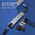 7 in 1 RJ45 + SD/TF + USB 3.0 x 2 + HDMI + PD to USB-C / Type-C HUB Adapter