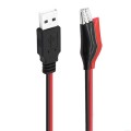USB-A Male To 2 x Crocodile Clip Power Connection Extension Cable, Length: 0.5m