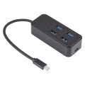 BYL-1901T 5 in 1 USB-C / Type-C to USB3.0x4+USB-C / Type-C HUB Adapter