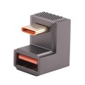 USB-C / Type-C Male to USB Female 10 Gbps U-Shaped Elbow Charging Adapter (Gun Metal)