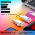 8 Pin Female to USB-C / Type-C Male Adapter Gen2, Supports PD Fast Charging for iPhone 15 Series