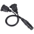 3-pin XLR Female to 2 x RJ45 Female Ethernet LAN Network Extension Cable, Cable Length: 30cm(Black)