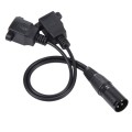 3-pin XLR Male to 2 x RJ45 Female Ethernet LAN Network Extension Cable, Cable Length: 30cm (Black)