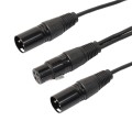 30cm 3 Pin XLR CANNON 1 Female to 2 Male Audio Connector Adapter Cable for Microphone / Audio Equipm