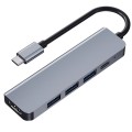 2008N 5 In 1 USB 3.0 x3 + HDMI + PD Multi-function Intelligent Type-C / USB-C HUB Docking Station