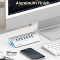 ORICO M3U7-G2 Aluminum Alloy 7-Port USB 3.2 Gen2 10Gbps HUB with 1m Cable (Silver)