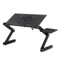 Portable 360 Degree Adjustable Foldable Aluminium Alloy Desk Stand with Cool Fans & Mouse Pad for La