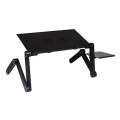 Portable 360 Degree Adjustable Foldable Aluminium Alloy Desk Stand with Double CPU Fans & Mouse Pad