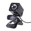 A862 360 Degree Rotatable 480P WebCam USB Wire Camera with Microphone & 4 LED lights for Desktop Sky