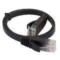 0.5m CAT6 Ultra-thin Flat Ethernet Network LAN Cable, Patch Lead RJ45 (Black)