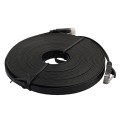 10m CAT6 Ultra-thin Flat Ethernet Network LAN Cable, Patch Lead RJ45 (Black)