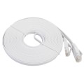 10m CAT6 Ultra-thin Flat Ethernet Network LAN Cable, Patch Lead RJ45 (White)