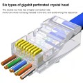 10pcs /Pack Cat6e Unshielded Pass Through RJ45 Connector Modular Plug