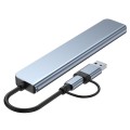 BYL-2218TU 8 in 1 USB + USB-C / Type-C to USB Multifunctional Docking Station HUB Adapter