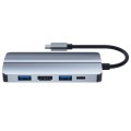 BYL-2109 5 in 1 USB-C / Type-C to USB Multifunctional Docking Station HUB Adapter