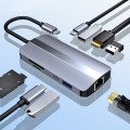 BYL-2206 9 in 1 USB-C / Type-C to USB Multifunctional Docking Station HUB Adapter